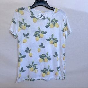Chaser White Tee with Lemon Design